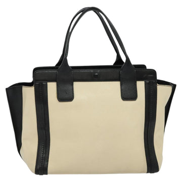 Chloe Alison Tote Bag Leather Beige Black Auth gh200 - 0