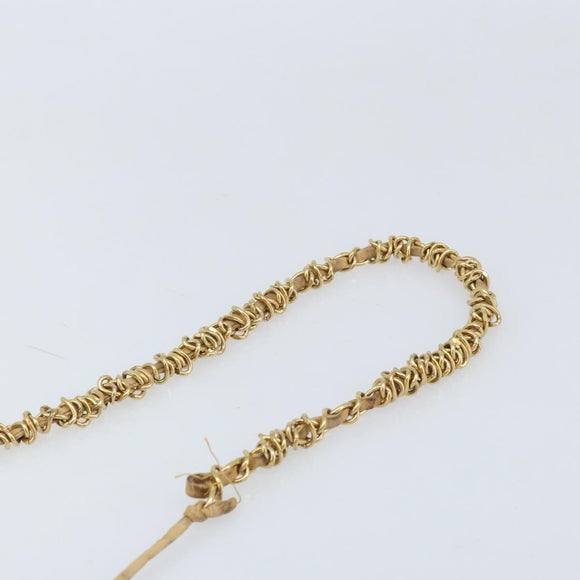 CHANEL Wild Stitch Choco Bar Chain Bag Lamb Skin Beige Gold CC Auth gh2006