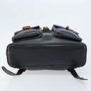 GUCCI Bamboo Backpack Leather Black Gold 003 2058 0016 Auth gh2009-5
