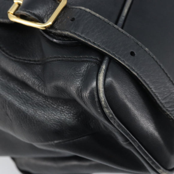 GUCCI Bamboo Backpack Leather Black Gold 003 2058 0016 Auth gh2009