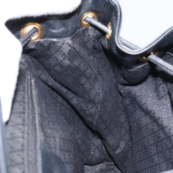 GUCCI Bamboo Backpack Leather Black Gold 003 2058 0016 Auth gh2009