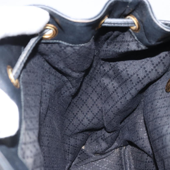 GUCCI Bamboo Backpack Leather Black Gold 003 2058 0016 Auth gh2009