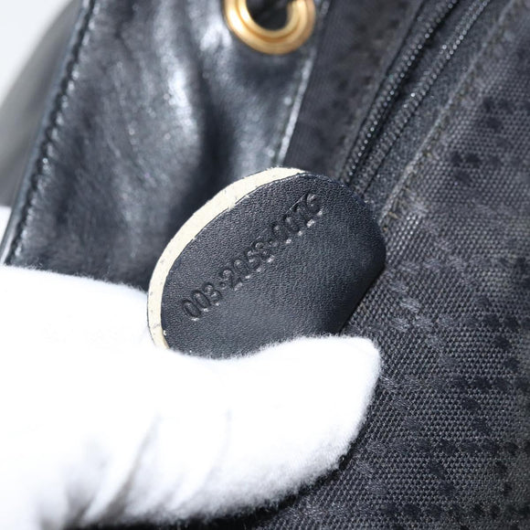 GUCCI Bamboo Backpack Leather Black Gold 003 2058 0016 Auth gh2009