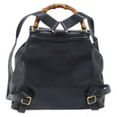 GUCCI Bamboo Backpack Leather Black Gold 003 2058 0016 Auth gh2009-2