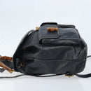 GUCCI Bamboo Backpack Leather Black Gold 003 2058 0016 Auth gh2009-4