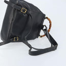 GUCCI Bamboo Backpack Leather Black Gold 003 2058 0016 Auth gh2009-8