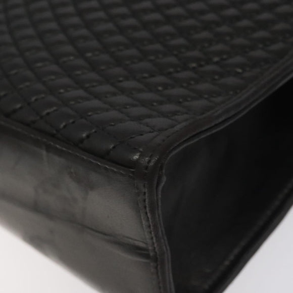 BALLY Hand Bag Leather Black Gold Auth gh201