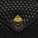 BALLY Hand Bag Leather Black Gold Auth gh201-17