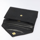 BALLY Hand Bag Leather Black Gold Auth gh201-10