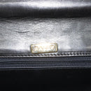 BALLY Hand Bag Leather Black Gold Auth gh201-11