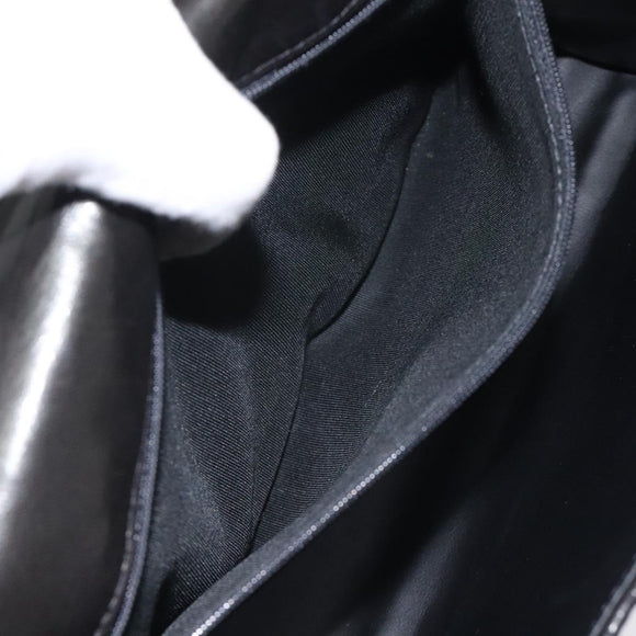 BALLY Hand Bag Leather Black Gold Auth gh201