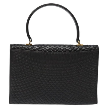 BALLY Hand Bag Leather Black Gold Auth gh201 - 0