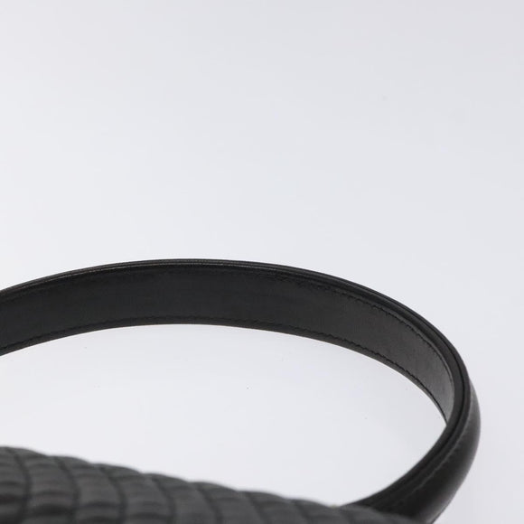 BALLY Hand Bag Leather Black Gold Auth gh201