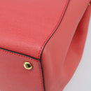 FENDI 2JOURS Hand Bag Leather 2way Pink Gold Auth gh2010-15