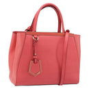 FENDI 2JOURS Hand Bag Leather 2way Pink Gold Auth gh2010-1