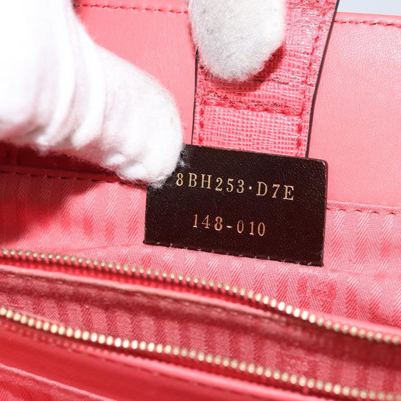 FENDI 2JOURS Hand Bag Leather 2way Pink Gold Auth gh2010