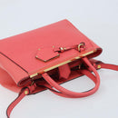 FENDI 2JOURS Hand Bag Leather 2way Pink Gold Auth gh2010-6