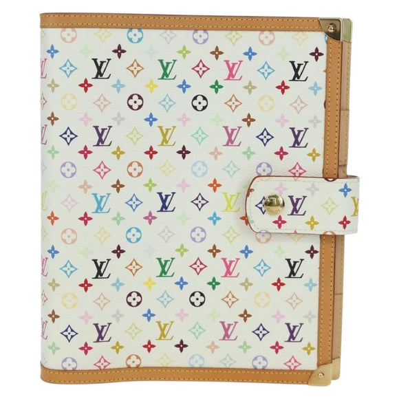 LOUIS VUITTON Multicolor Agenda GM Day Planner Cover White R20894 Auth gh2015SAV