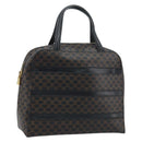 CELINE Macadam Canvas Hand Bag PVC Leather Black Gold Auth gh2022-1