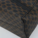CELINE Macadam Canvas Hand Bag PVC Leather Black Gold Auth gh2022-12