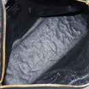 CELINE Macadam Canvas Hand Bag PVC Leather Black Gold Auth gh2022-16