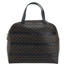 CELINE Macadam Canvas Hand Bag PVC Leather Black Gold Auth gh2022-2
