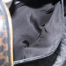 CELINE Macadam Canvas Hand Bag PVC Leather Black Gold Auth gh2022-20