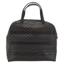 CELINE Macadam Canvas Hand Bag PVC Leather Black Gold Auth gh2022-3