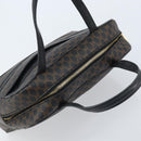 CELINE Macadam Canvas Hand Bag PVC Leather Black Gold Auth gh2022-6