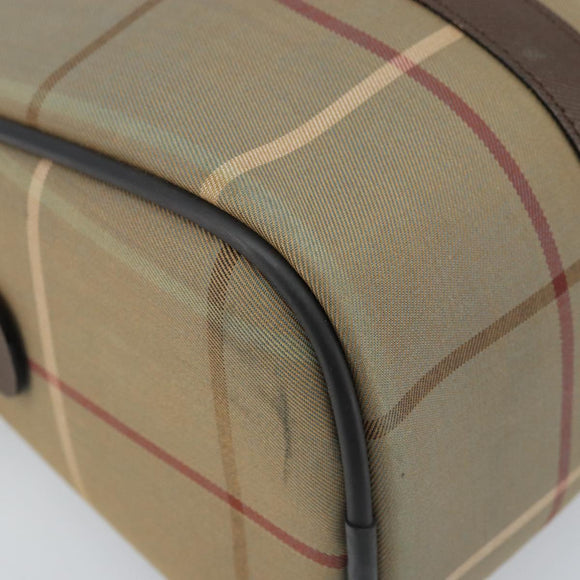 Burberrys Nova Check Hand Bag Canvas Brown Gold Auth gh2024