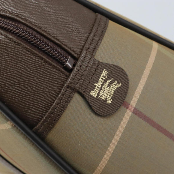 Burberrys Nova Check Hand Bag Canvas Brown Gold Auth gh2024