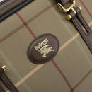 Burberrys Nova Check Hand Bag Canvas Brown Gold Auth gh2024-15