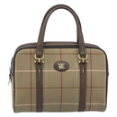 Burberrys Nova Check Hand Bag Canvas Brown Gold Auth gh2024-2
