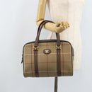 Burberrys Nova Check Hand Bag Canvas Brown Gold Auth gh2024-21