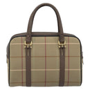 Burberrys Nova Check Hand Bag Canvas Brown Gold Auth gh2024-3