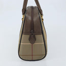 Burberrys Nova Check Hand Bag Canvas Brown Gold Auth gh2024-4