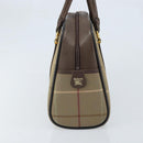 Burberrys Nova Check Hand Bag Canvas Brown Gold Auth gh2024-5