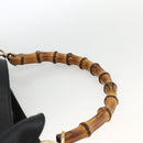 GUCCI Bamboo Shoulder Bag Leather 2way Black Gold 001 1577 Auth gh2025-8
