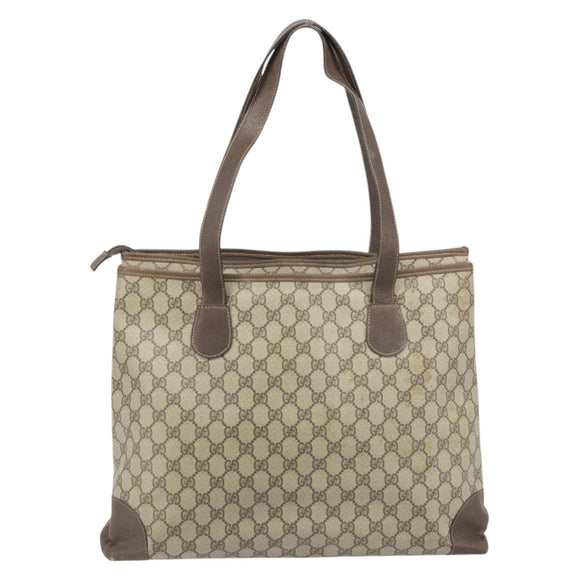 GUCCI GG Supreme Tote Bag PVC Beige Gold 002 39 0172 Auth gh2028
