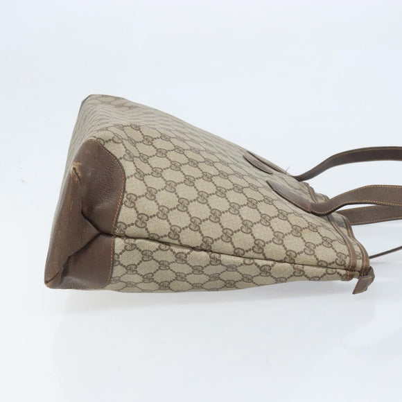 GUCCI GG Supreme Tote Bag PVC Beige Gold 002 39 0172 Auth gh2028