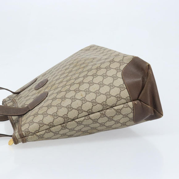 GUCCI GG Supreme Tote Bag PVC Beige Gold 002 39 0172 Auth gh2028
