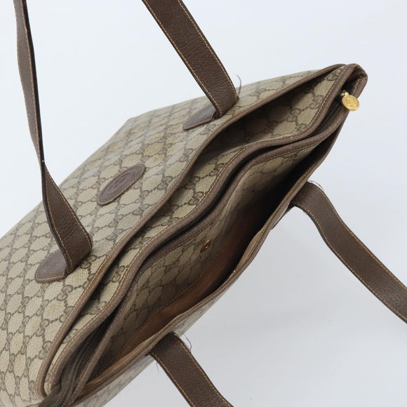GUCCI GG Supreme Tote Bag PVC Beige Gold 002 39 0172 Auth gh2028