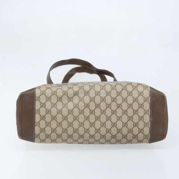 GUCCI GG Supreme Tote Bag PVC Beige Gold 002 39 0172 Auth gh2028