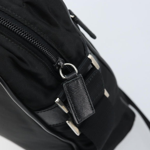 PRADA Shoulder Bag Nylon Black Silver Auth gh2029