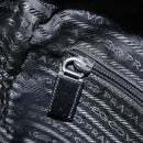 PRADA Shoulder Bag Nylon Black Silver Auth gh2029-22