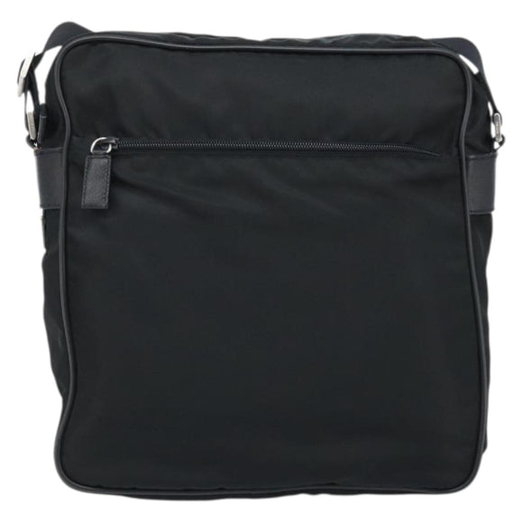 PRADA Shoulder Bag Nylon Black Silver Auth gh2029