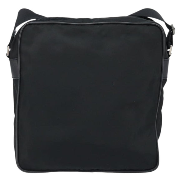 PRADA Shoulder Bag Nylon Black Silver Auth gh2029