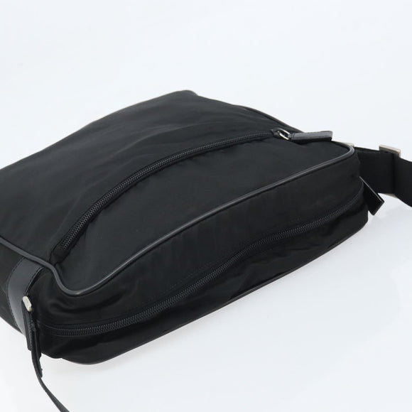 PRADA Shoulder Bag Nylon Black Silver Auth gh2029