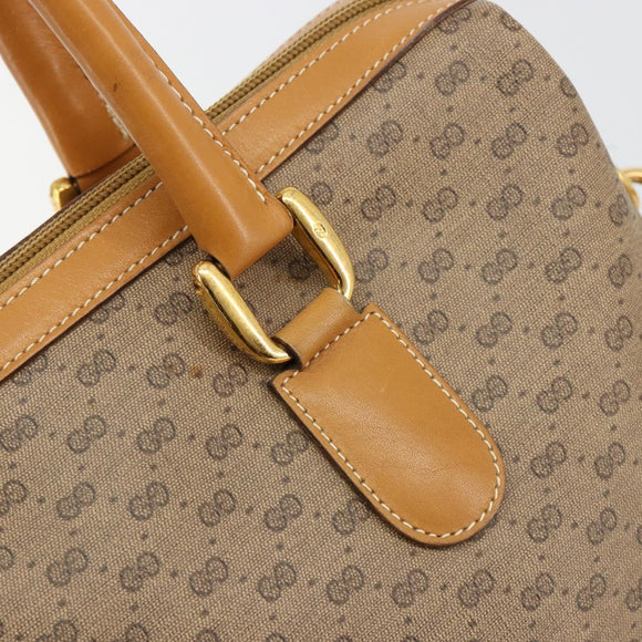 GUCCI Micro GG Supreme Hand Bag PVC Beige Gold 002 104 0033 Auth gh2038