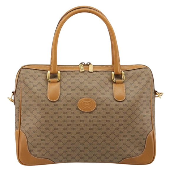 GUCCI Micro GG Supreme Handtasche PVC Beige Gold 002 104 0033 Auth gh2038